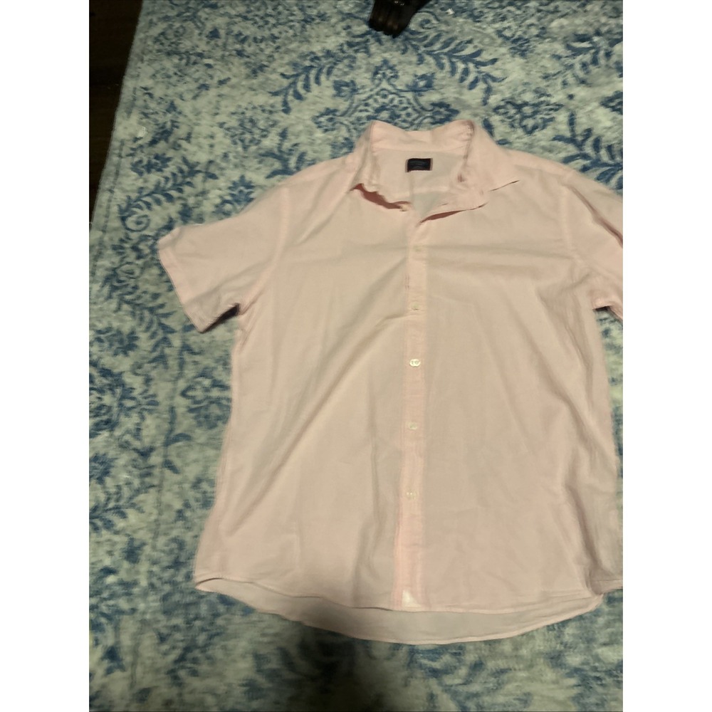 UNTUCKit Shirt Mens Medium Pink Pavao Textured Cotton Short Sleeve Seersucker